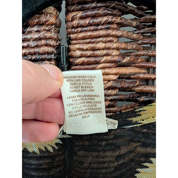 NYC Y2K Mesh Sunflower Open Front Duster Womens Medium Festival Country Cowgirl - Picture 7 of 7